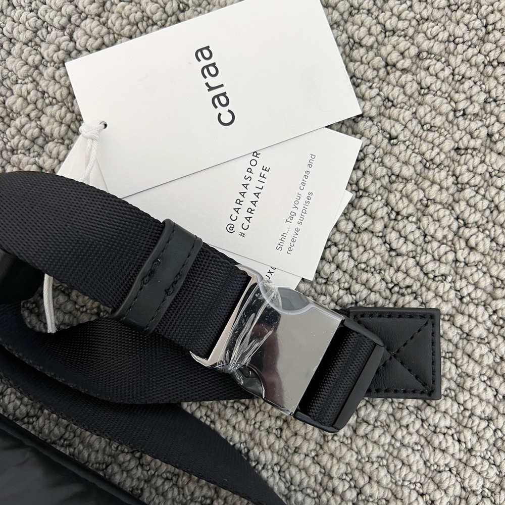 Caraa Black Leather Crossbody / Fanny Bag - Picture 2 of 8